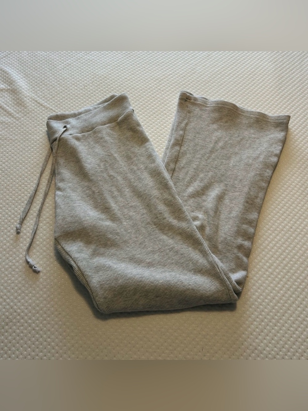 brandy melville grey knit waffle flare pants